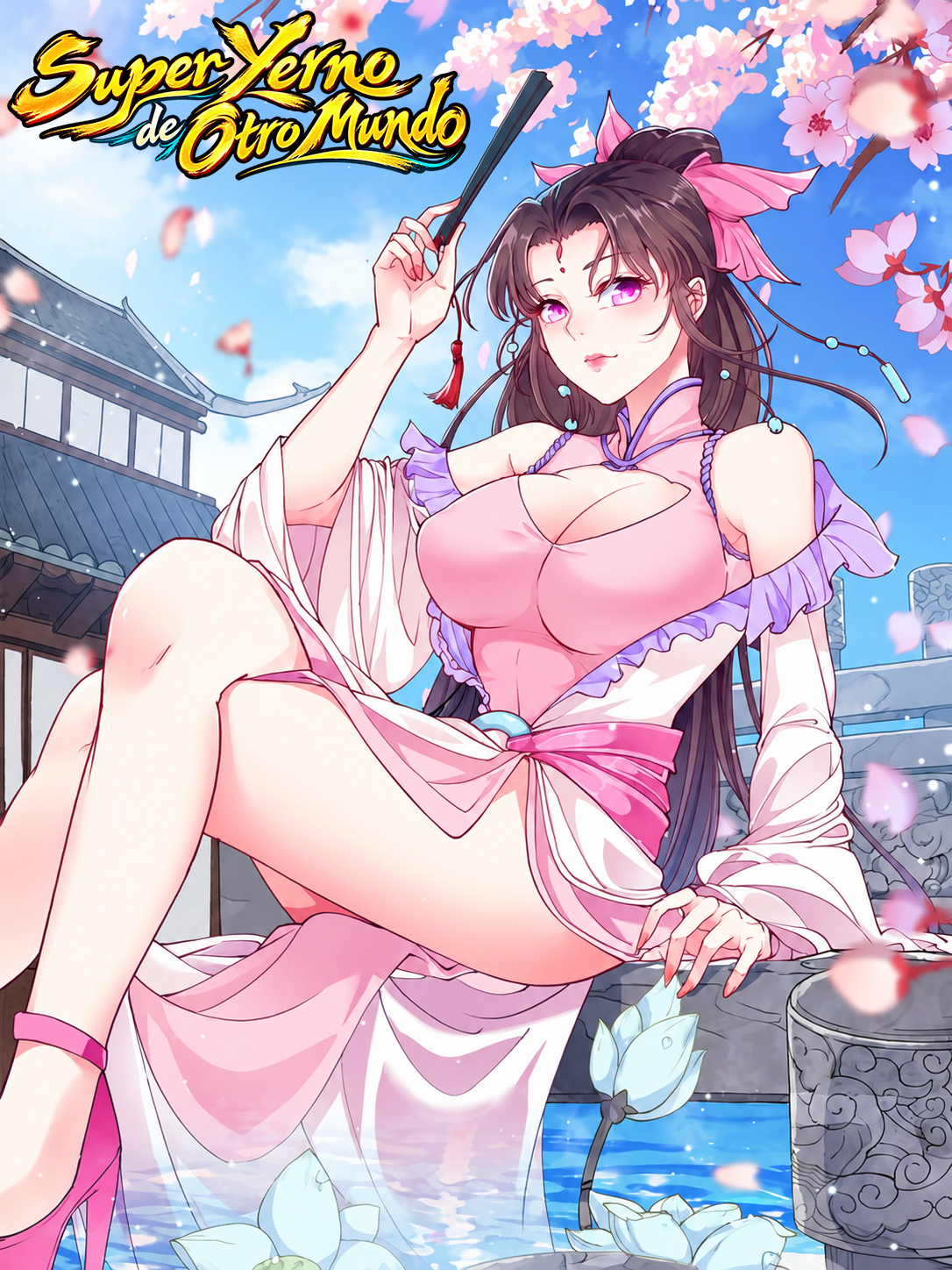 Primavera de sakura junto al estanque