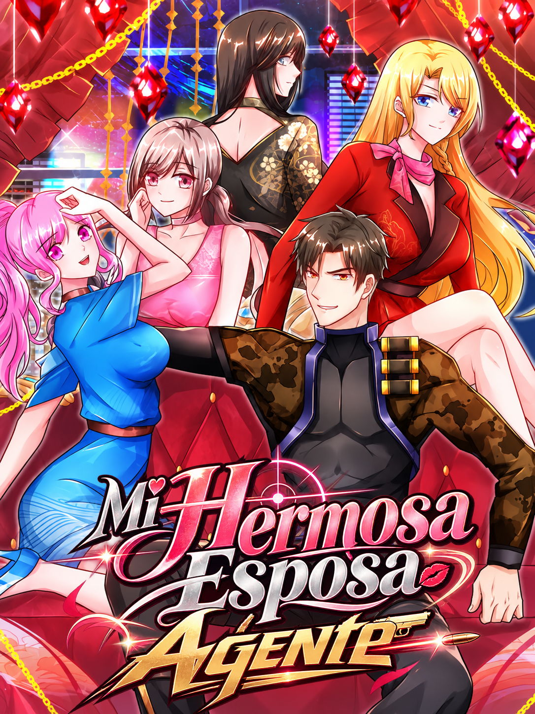 Retrato anime glamoroso en club nocturno